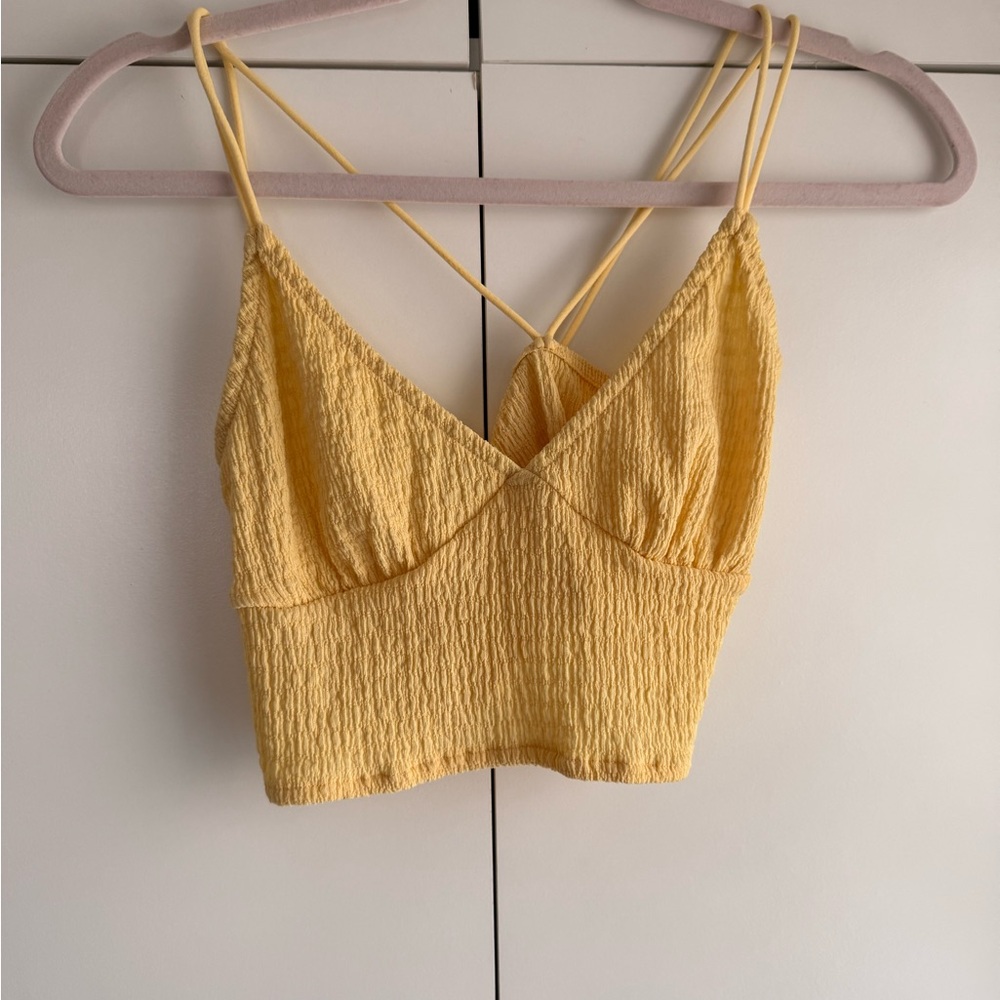 Yellow cropped shein tank